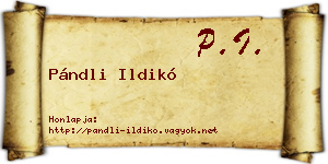 Pándli Ildikó névjegykártya